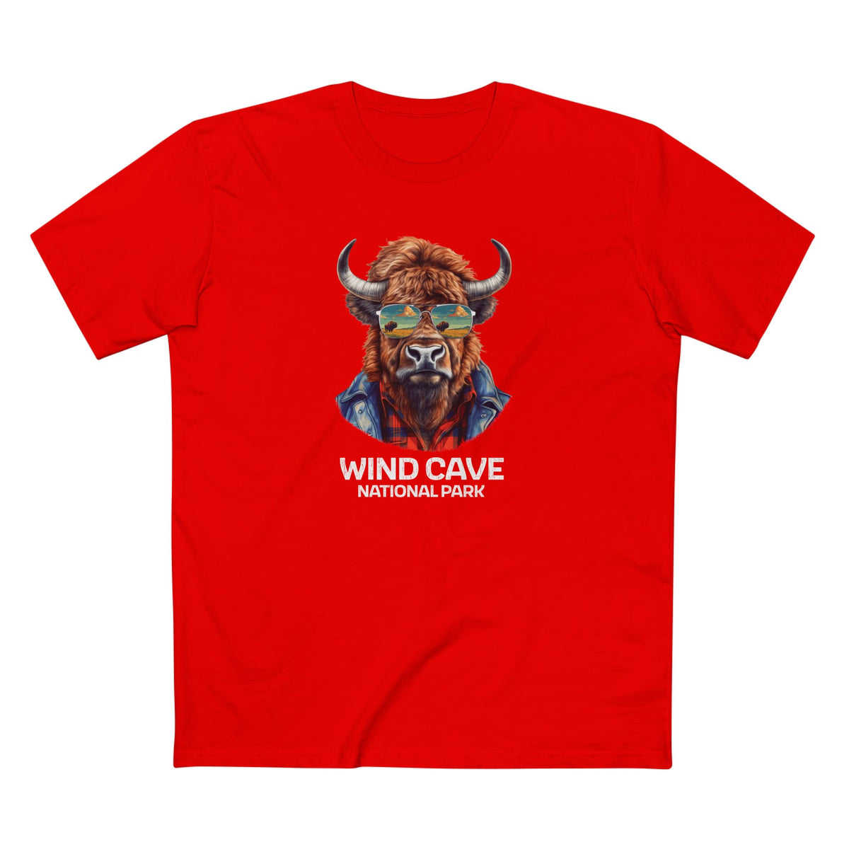 Wind Cave National Park T-Shirt - Bison in Red