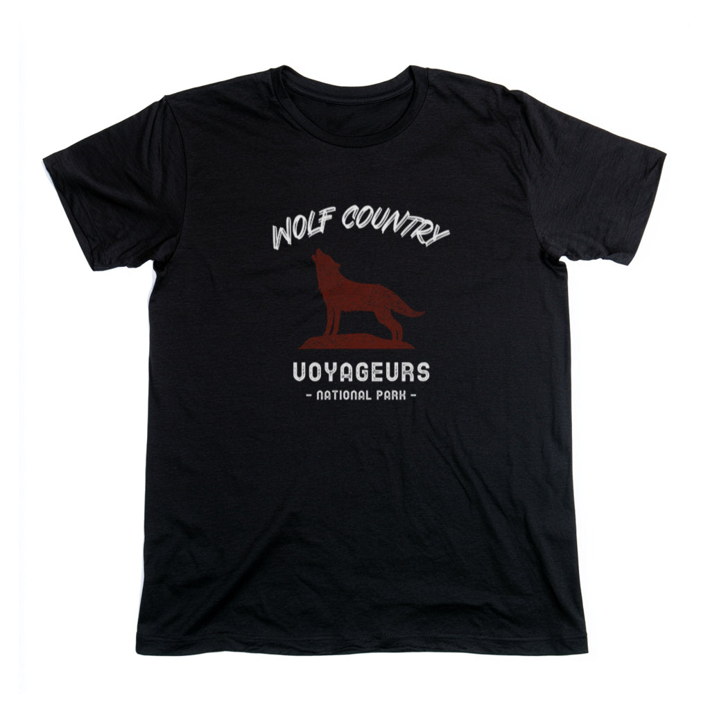 Voyageurs National Park T-Shirt - Wolf Country in Black