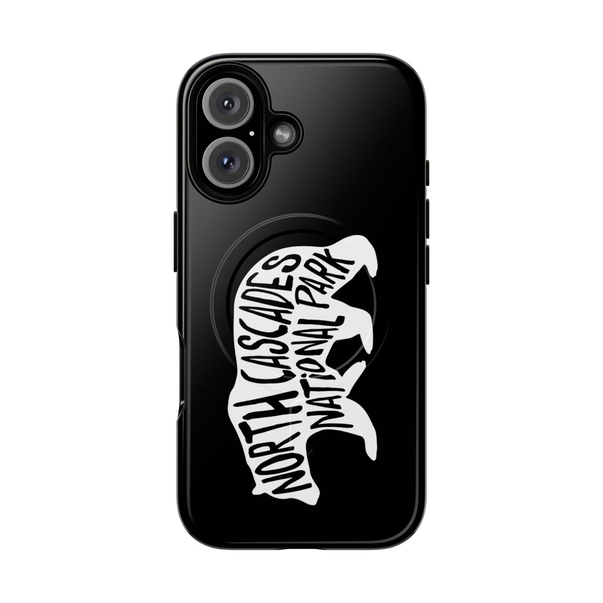 North Cascades National Park iPhone Case with MagSafe - Black Bear Design