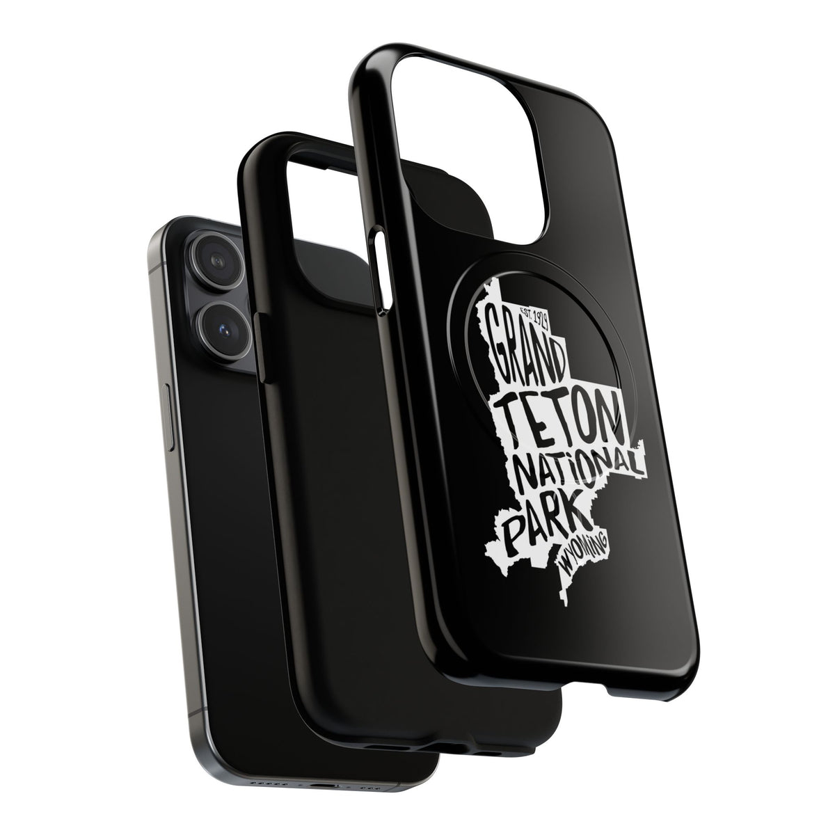 Grand Teton National Park iPhone Case with MagSafe - Map Design