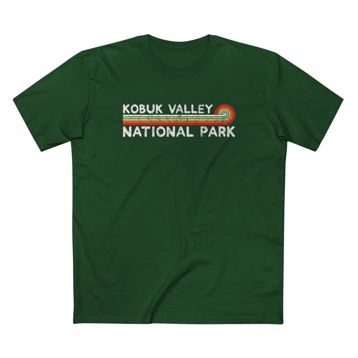 Kobuk Valley National Park T-Shirt - Vintage Stretched Sunrise in Forest Green