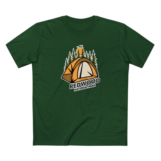 Redwood National Park T-Shirt - Camping in Forest Green