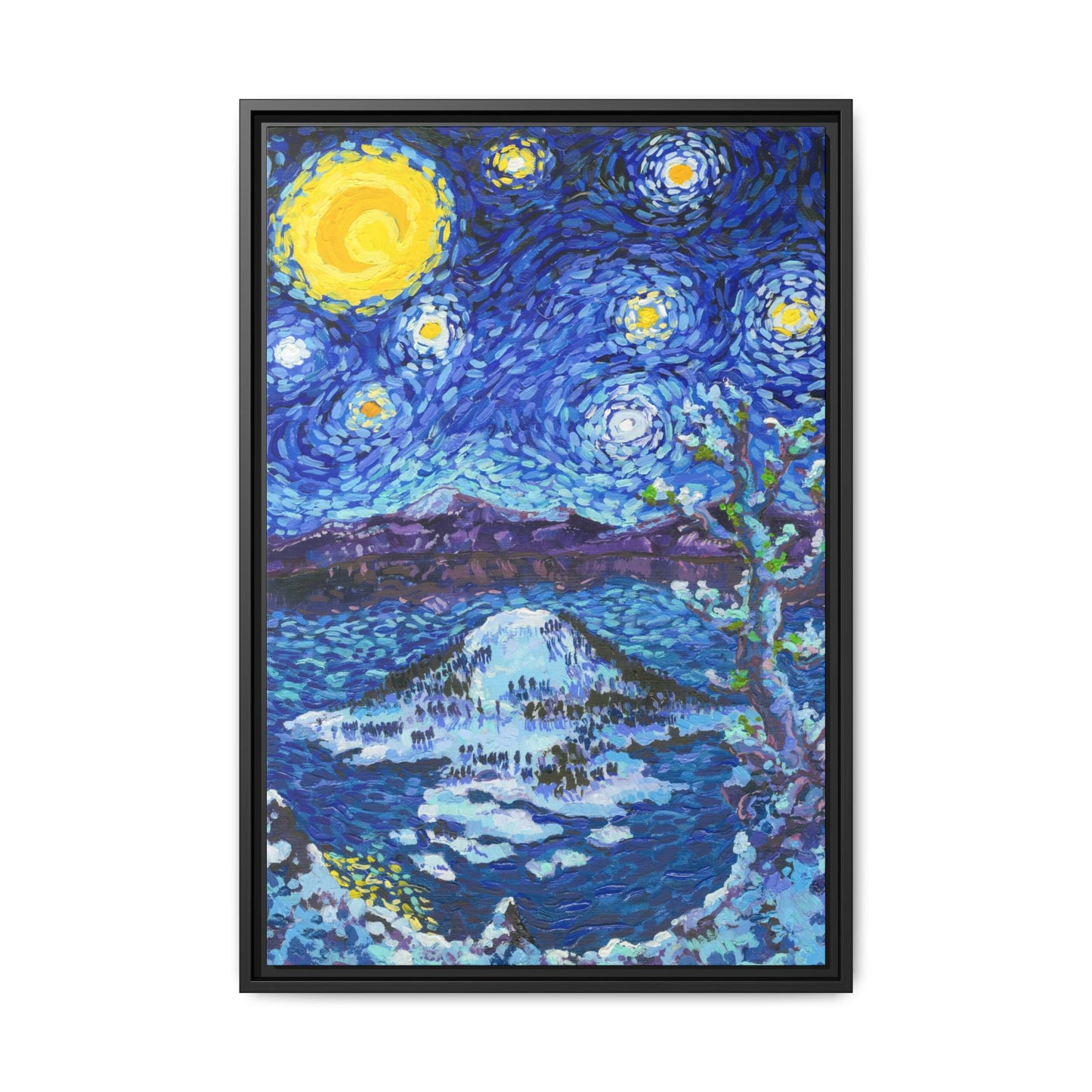 Crater Lake National Park Framed Canvas - The Starry Night