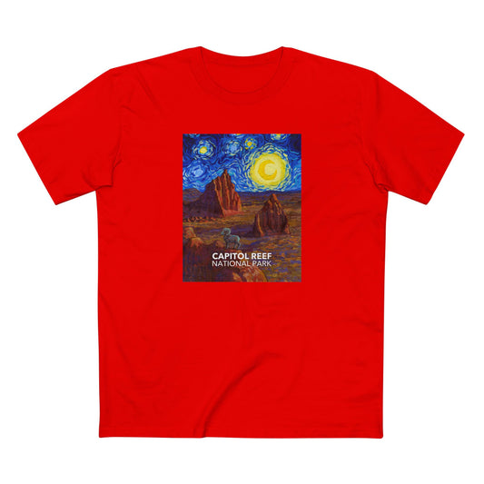 Capitol Reef National Park T-Shirt - The Starry Night in Red