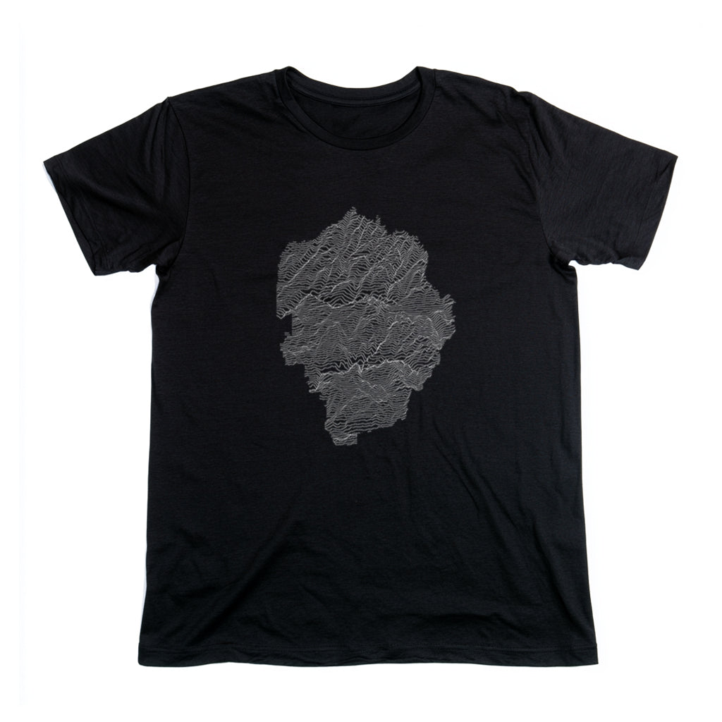 Yosemite National Park T-Shirt - Topographical Lines in Black
