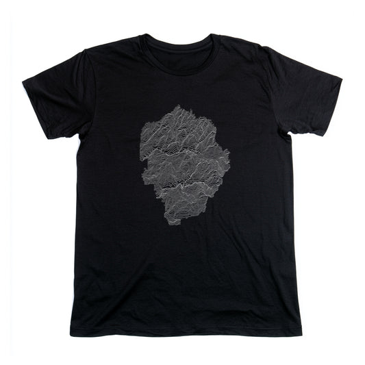 Yosemite National Park T-Shirt - Topographical Lines in Black