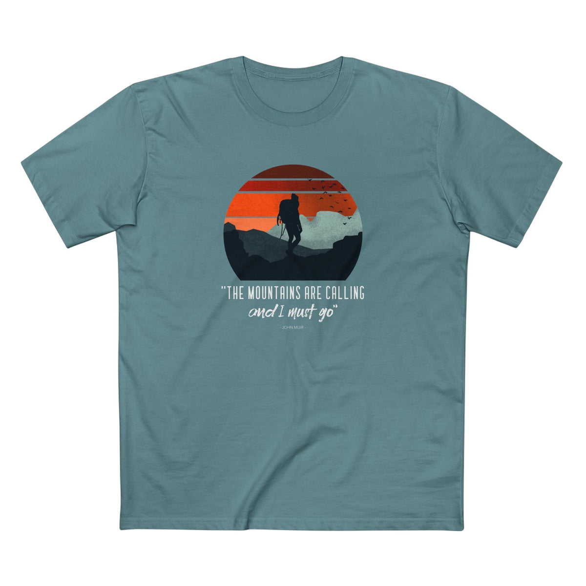 The Mountains are Calling and I Must Go T-Shirt in Slate Blue