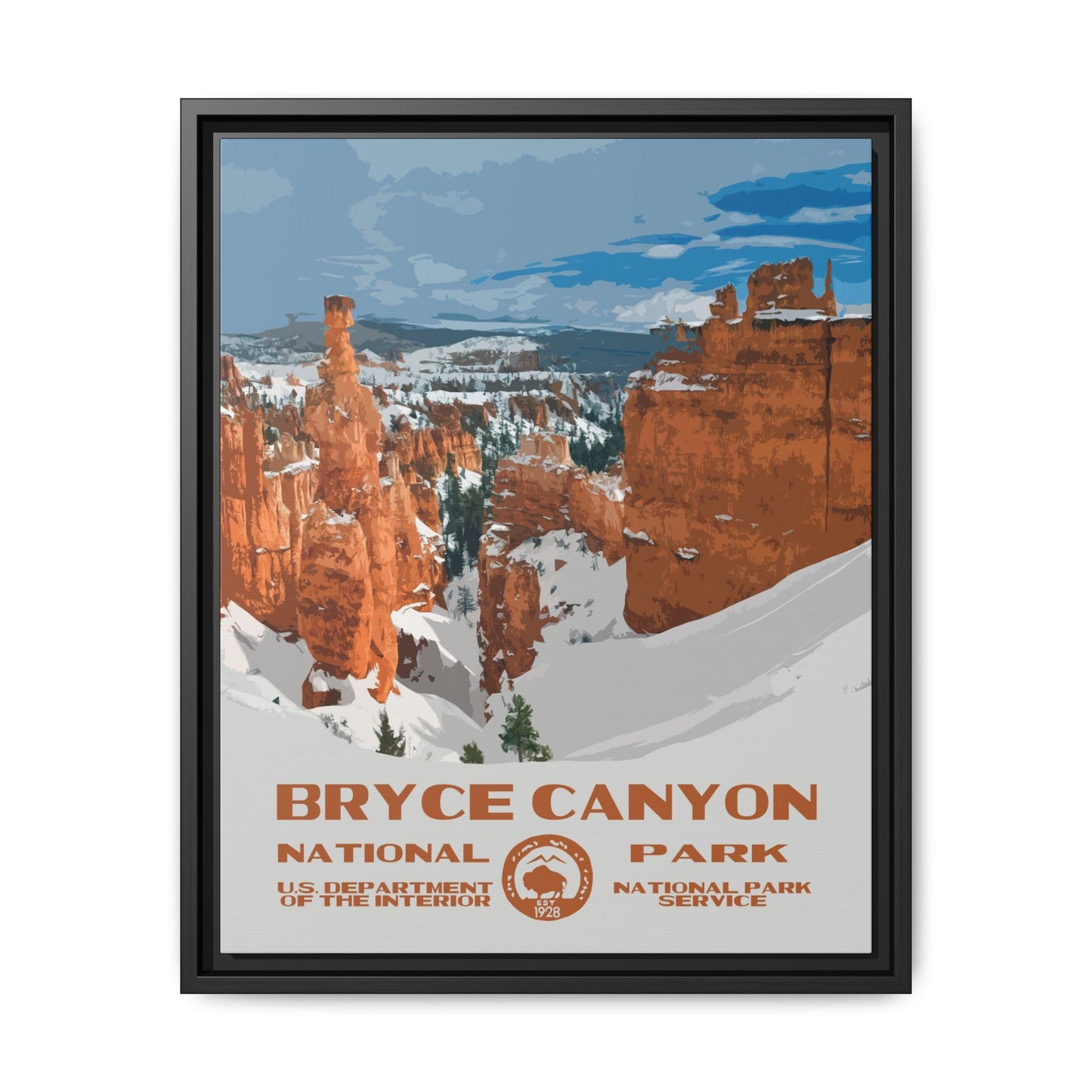 Bryce Canyon National Park Framed Canvas - WPA Poster