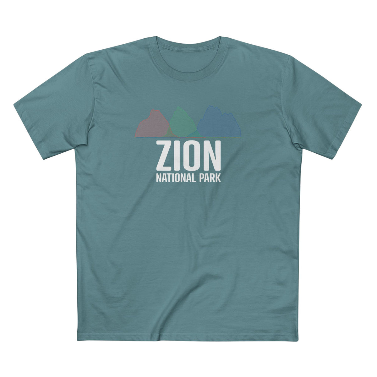Zion National Park T-Shirt - Histogram Design in Slate Blue