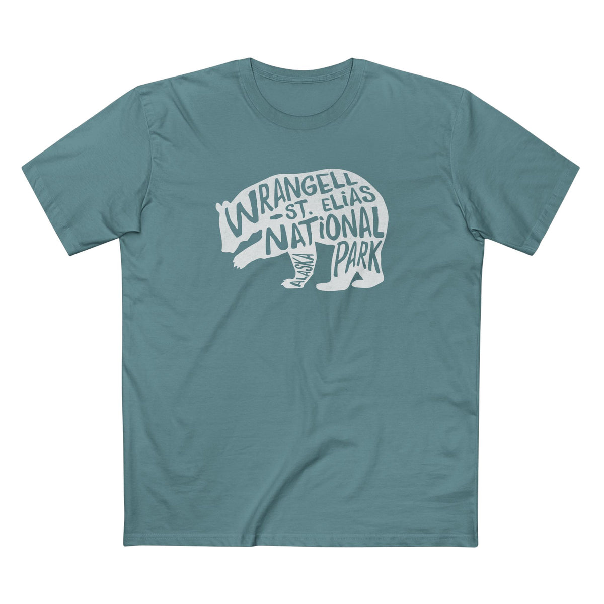 Wrangell - St. Elias National Park T-Shirt - Grizzly Bear in Slate Blue
