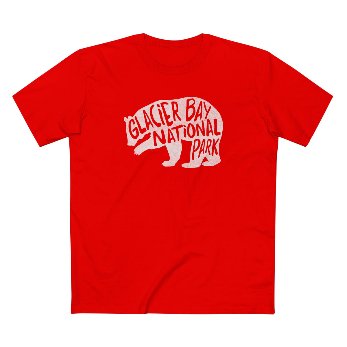 Glacier Bay National Park T-Shirt - Grizzly Bear in Red