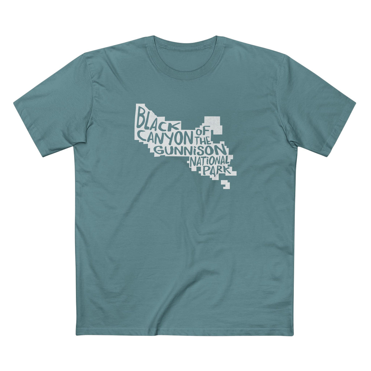 Black Canyon of the Gunnison National Park T-Shirt - Map in Slate Blue