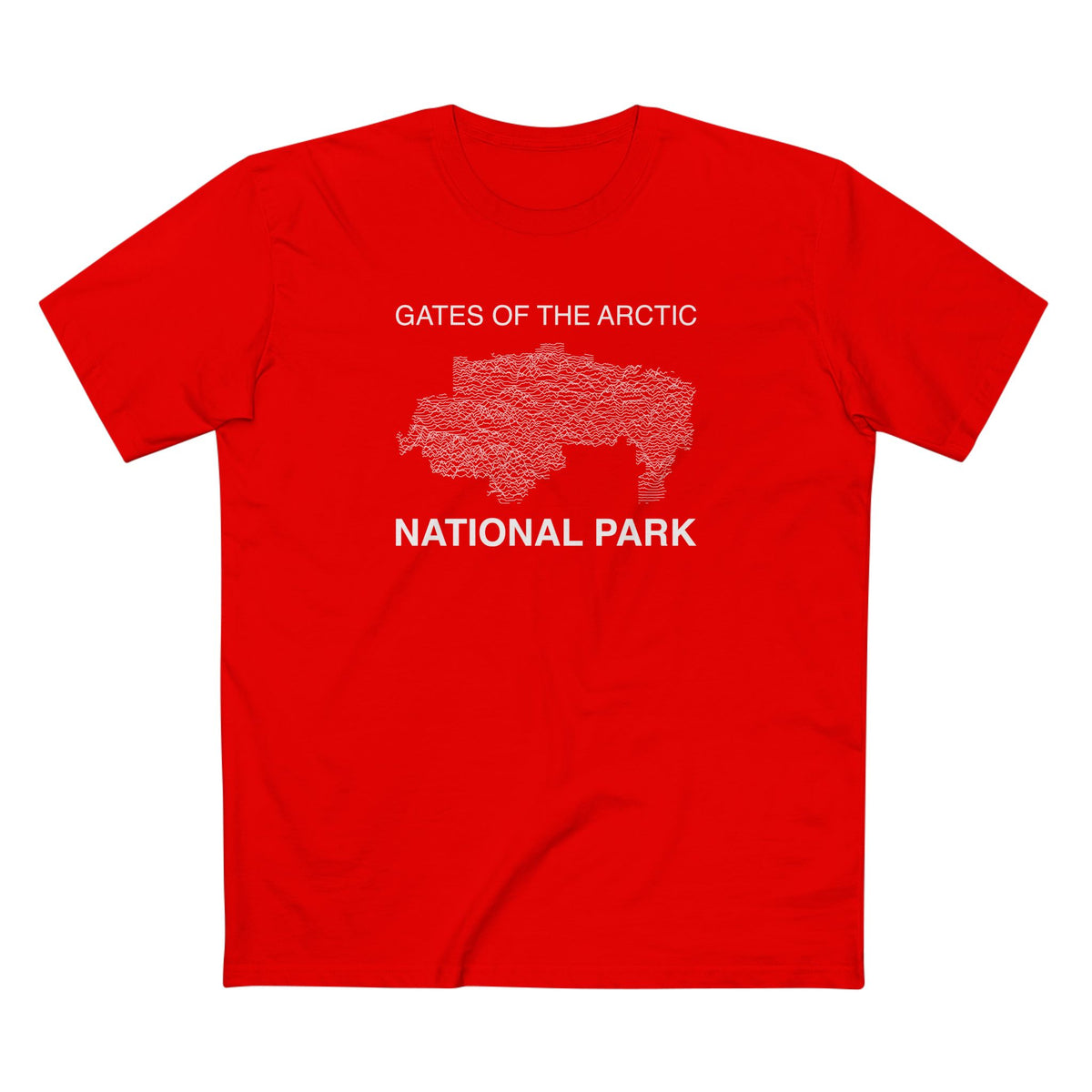 Gates of the Arctic National Park T-Shirt Lines in Red