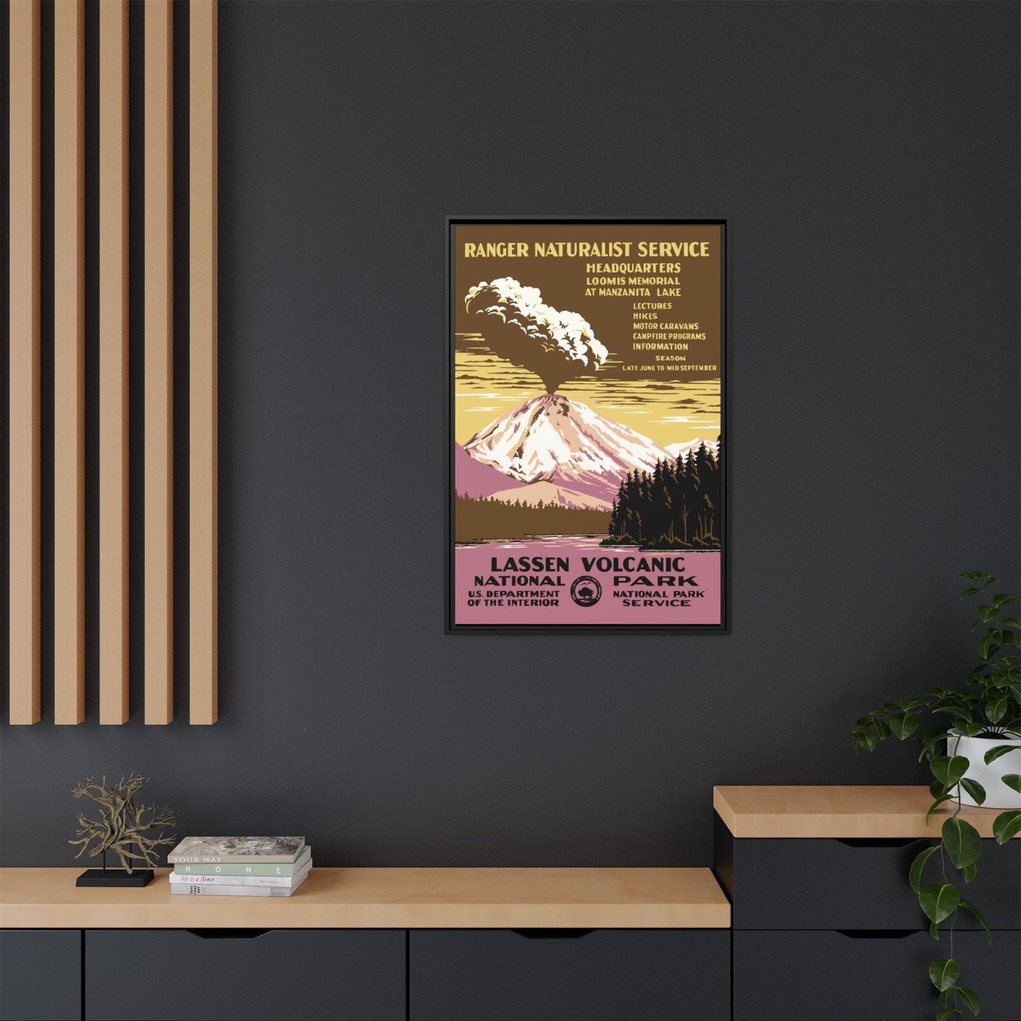 Lassen Volcanic National Park Framed Canvas - WPA Poster