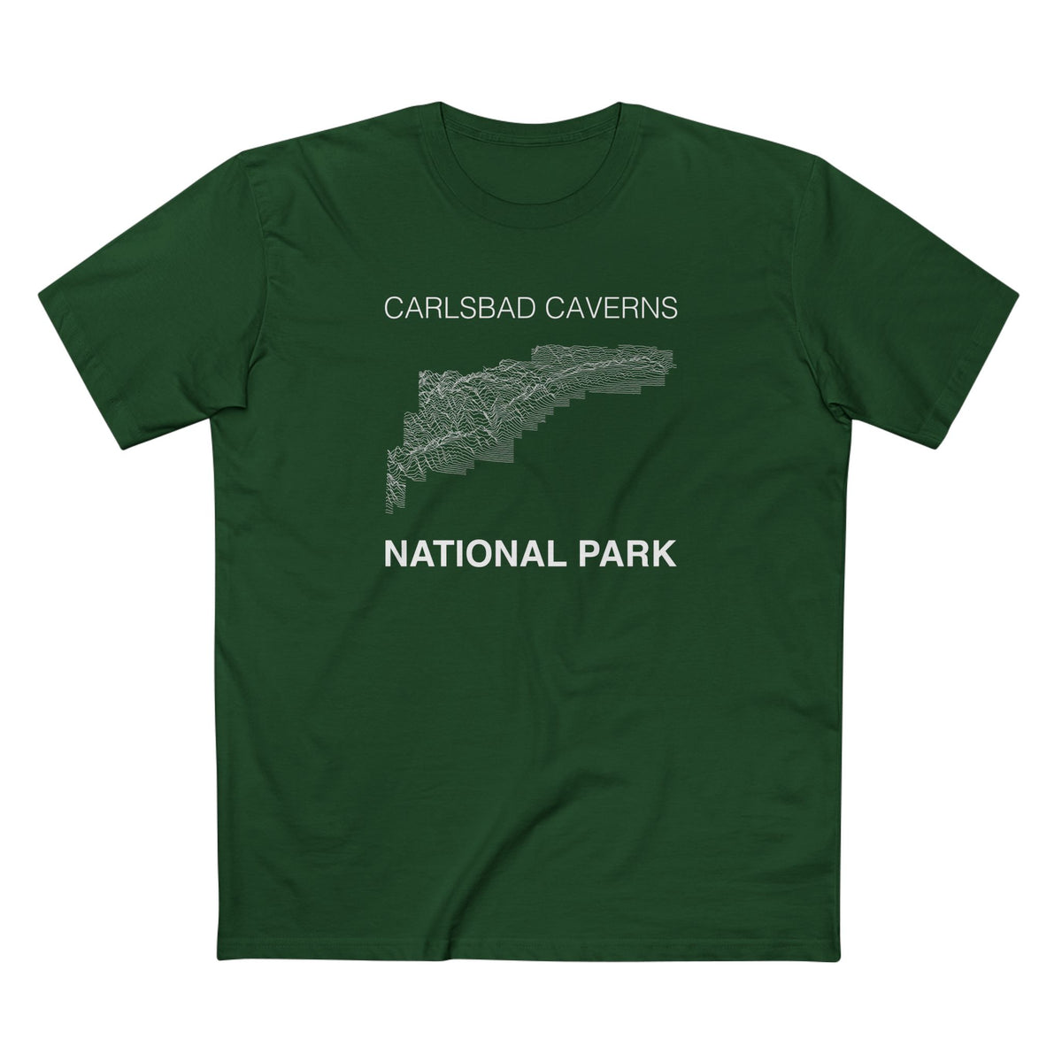 Carlsbad Caverns National Park T-Shirt Lines in Forest Green