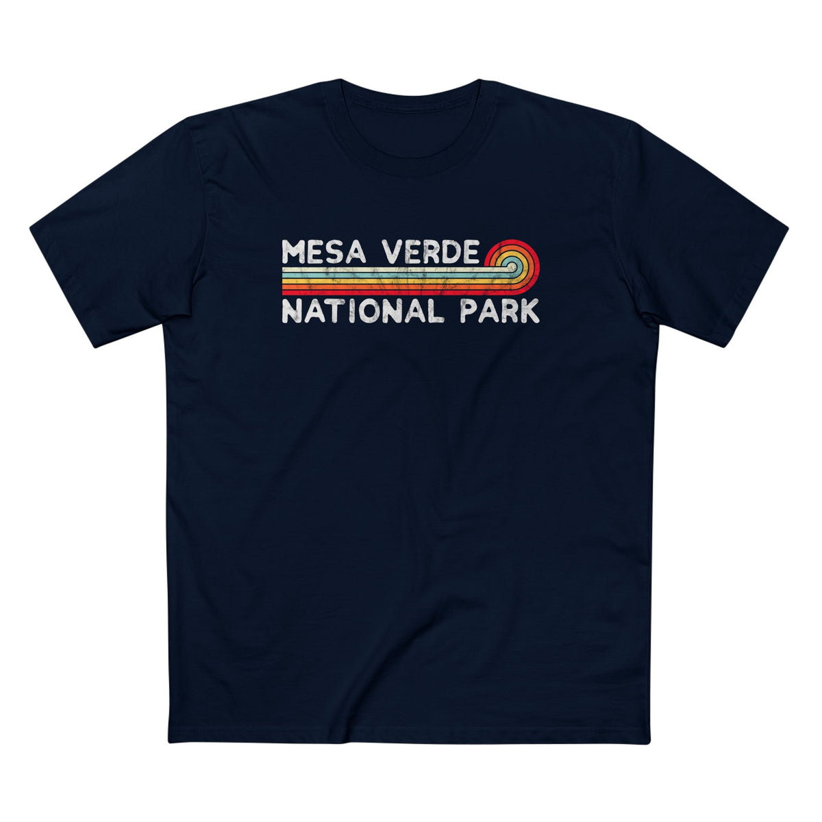 Mesa Verde National Park T-Shirt - Vintage Stretched Sunrise in Navy