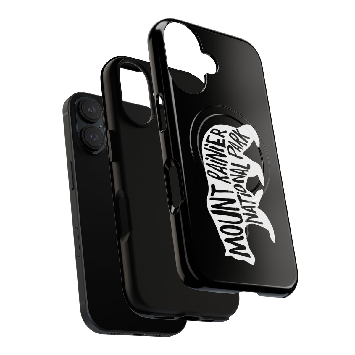 Mount Rainier National Park iPhone Case with MagSafe - Black Bear Design