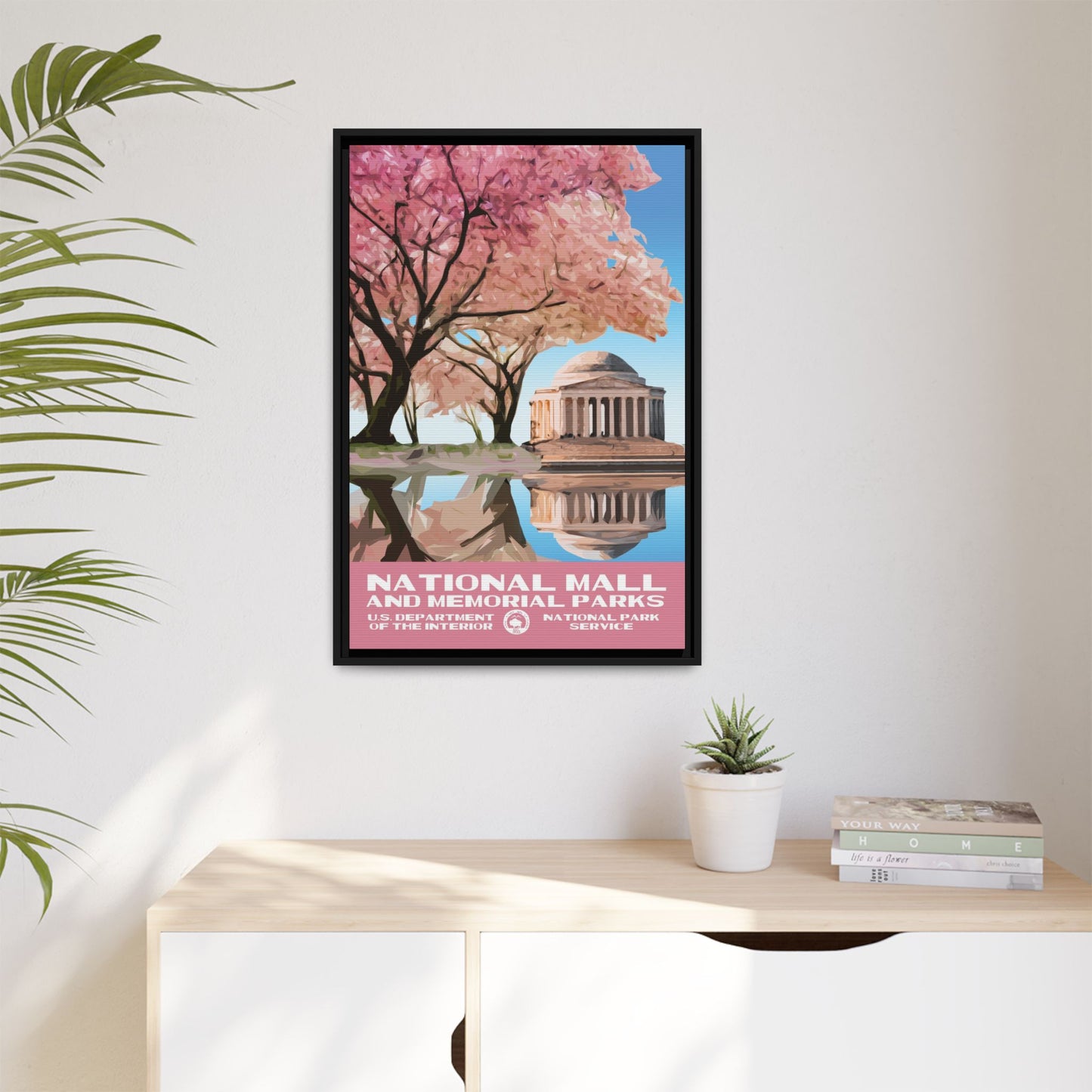 National Mall and Memorial Parks Framed Canvas - WPA Poster