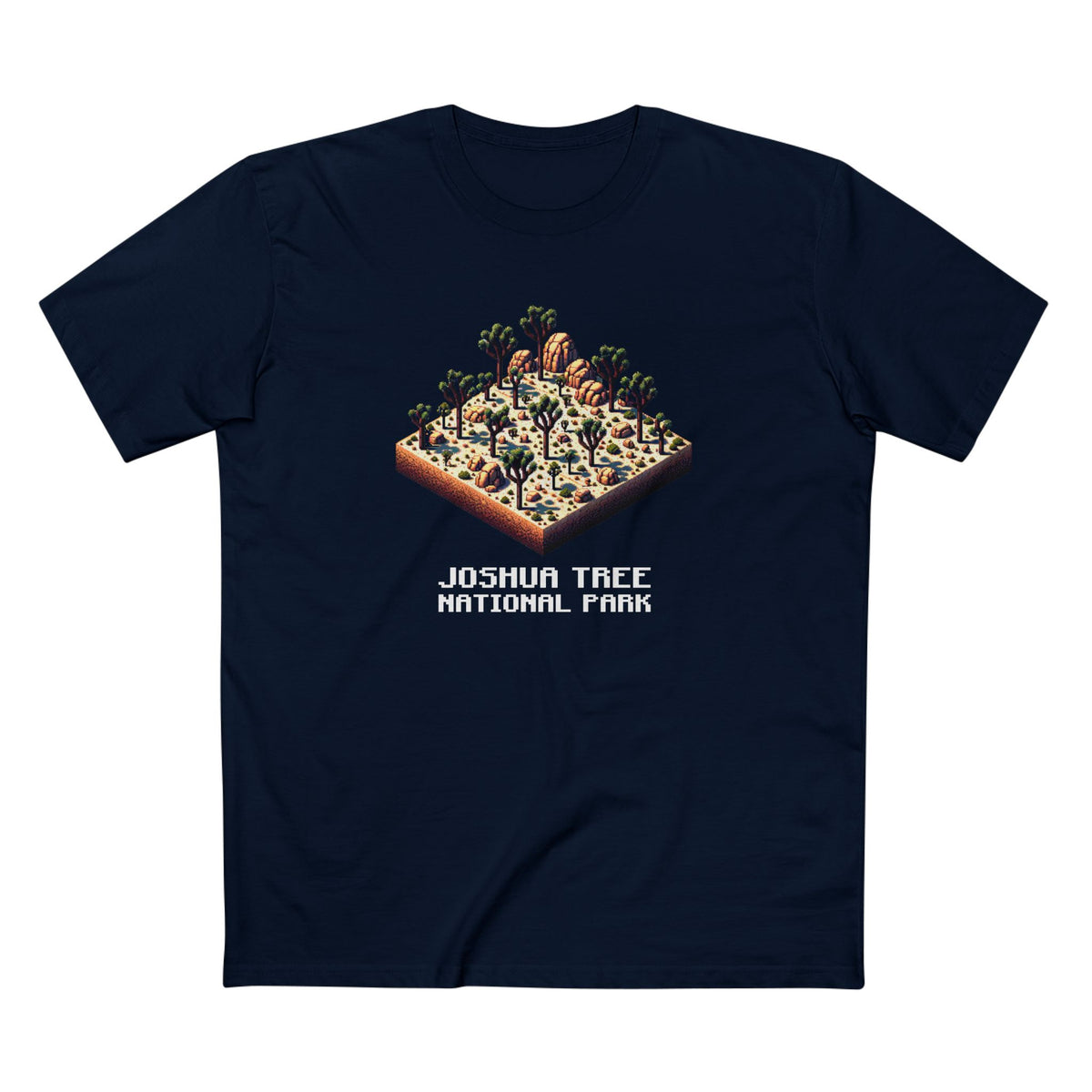 Joshua Tree National Park T-Shirt - Isometric Design in Navy