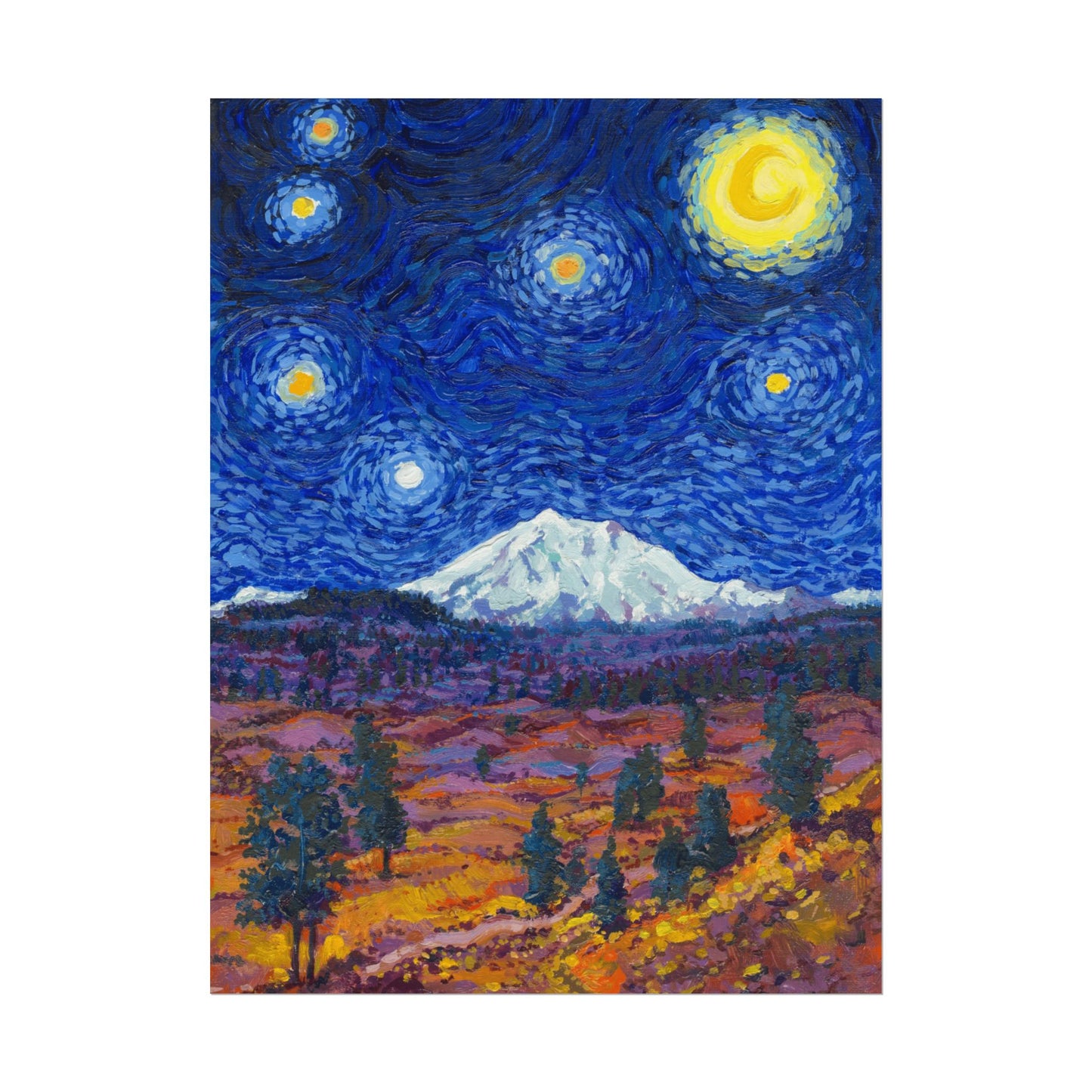 Lassen Volcanic National Park Starry Night Poster - Premium Textured Paper