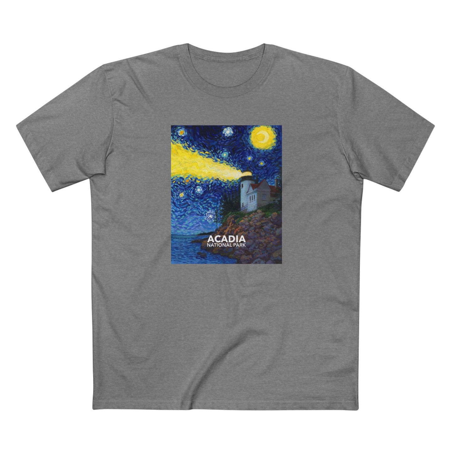 Acadia National Park T-Shirt - Starry Night in Athletic Heather