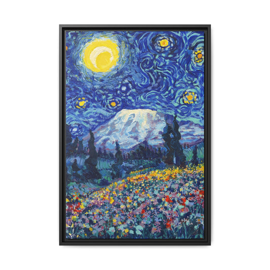 Mount Rainier National Park Framed Canvas - The Starry Night