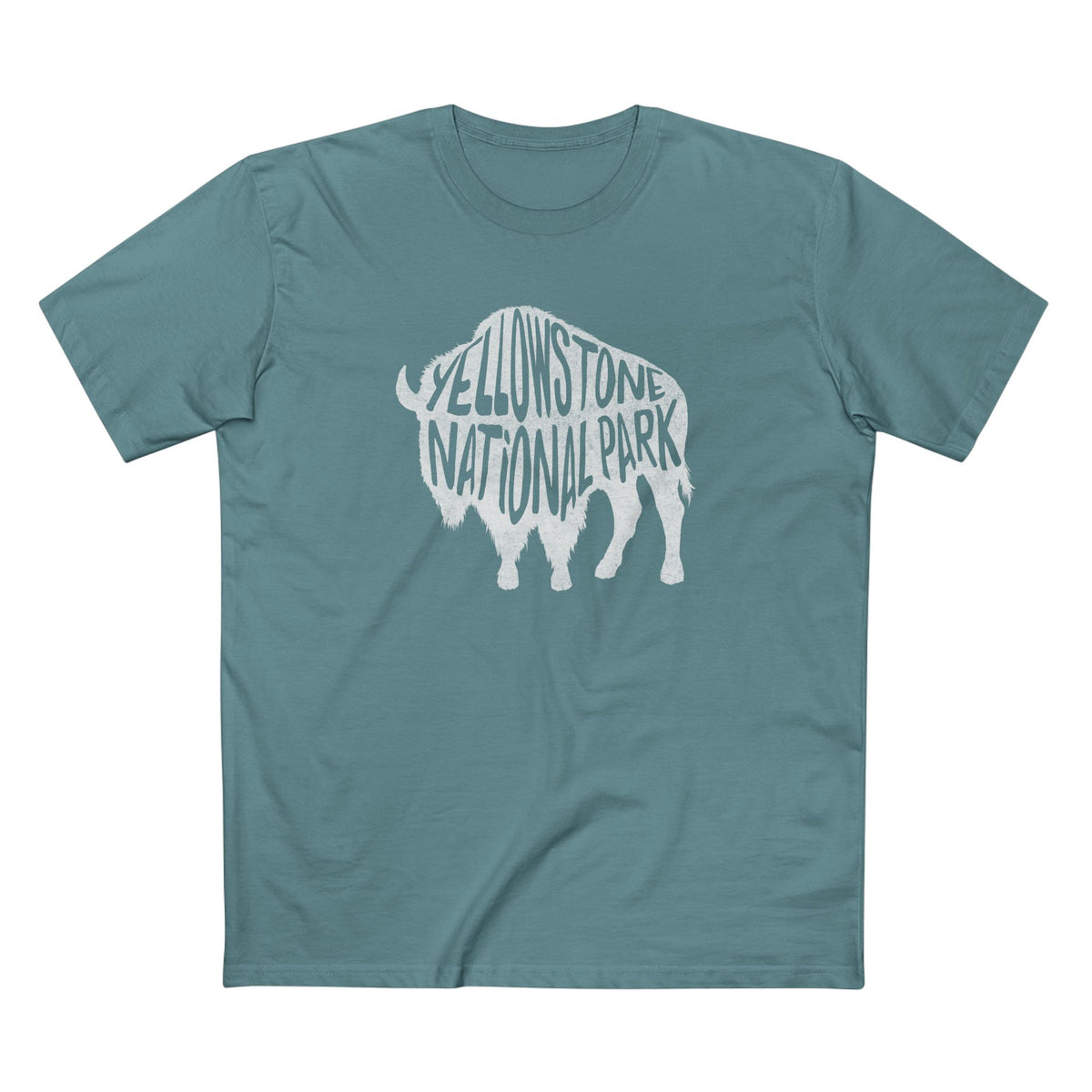 Yellowstone National Park T-Shirt - Bison in Slate Blue