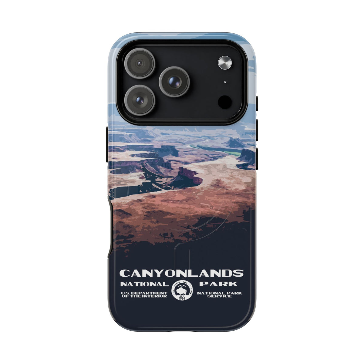 Canyonlands National Park iPhone case with MagSafe featuring national park artwork.