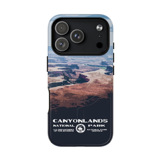 Canyonlands National Park iPhone case with MagSafe featuring national park artwork.