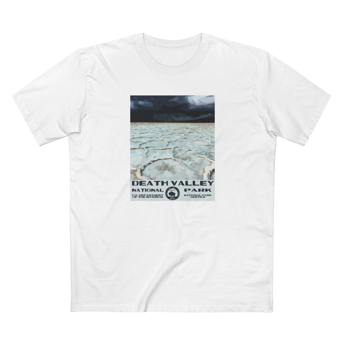 Death Valley National Park T-Shirt - Badwater Basin WPA in White