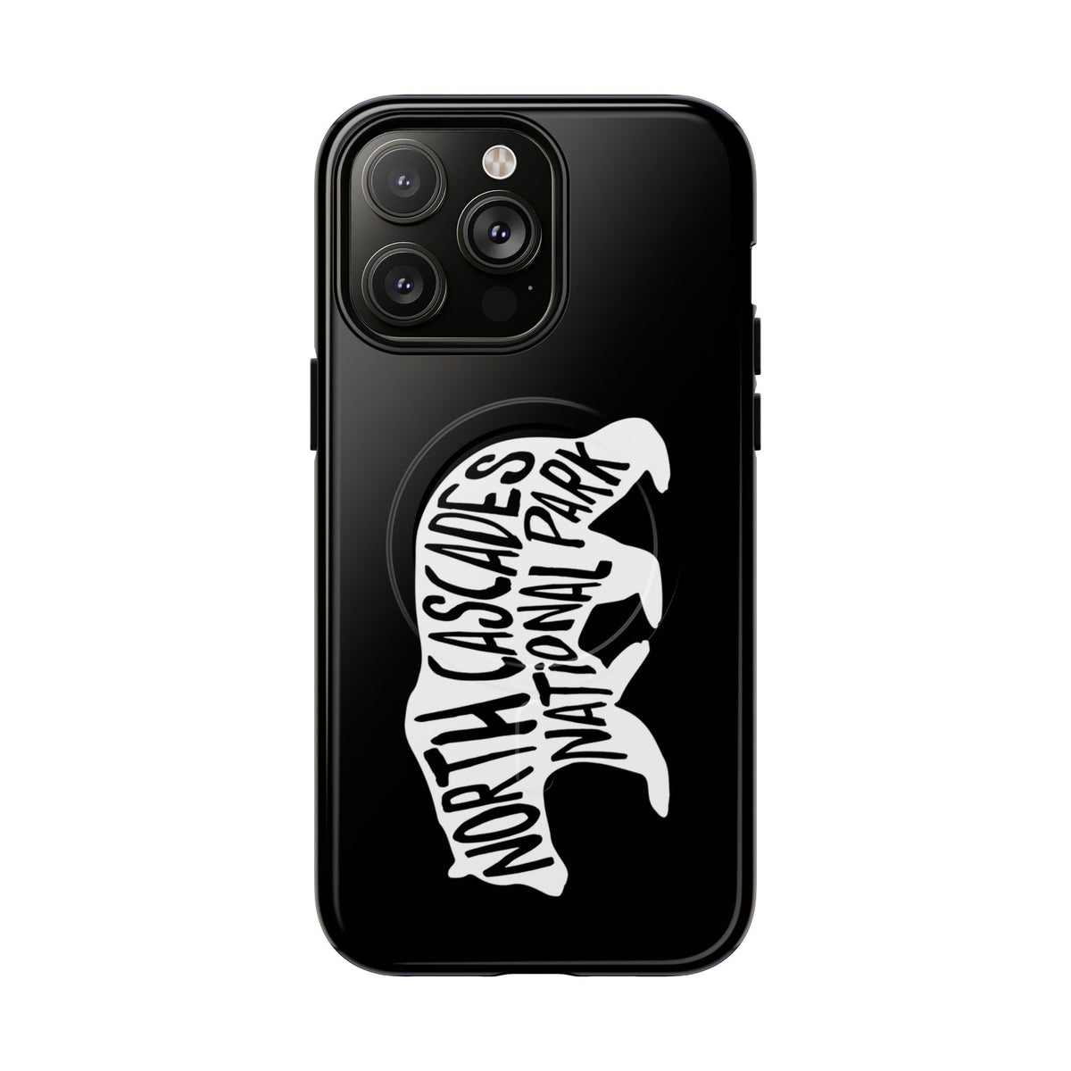 North Cascades National Park iPhone Case with MagSafe - Black Bear Design
