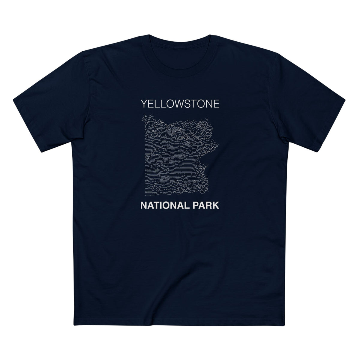Yellowstone National Park T-Shirt Lines in Navy
