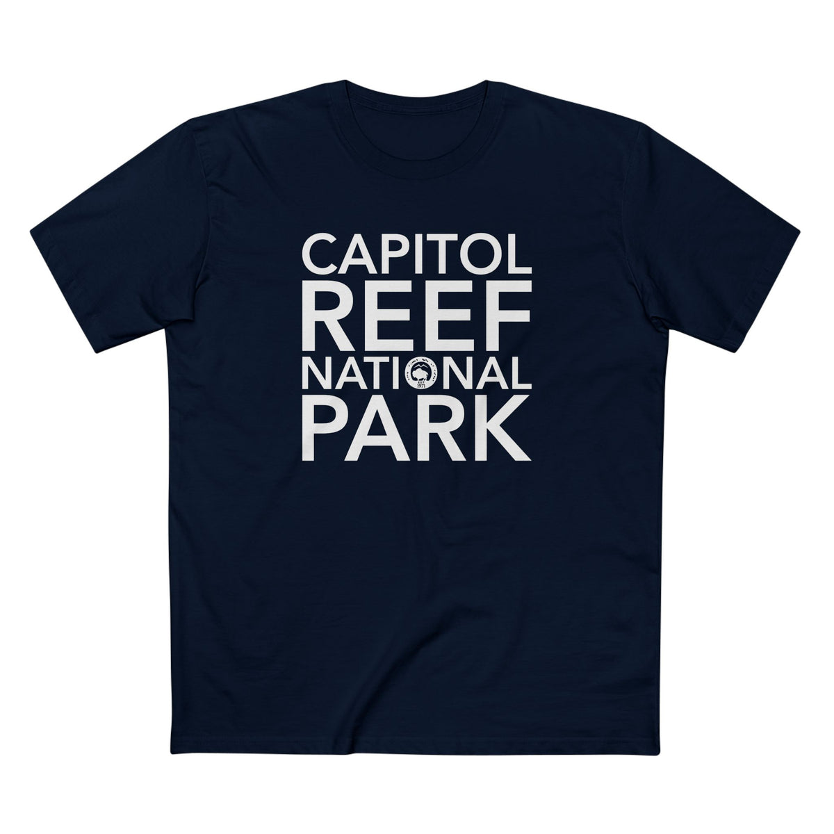 Capitol Reef National Park T-Shirt Block Text in Navy