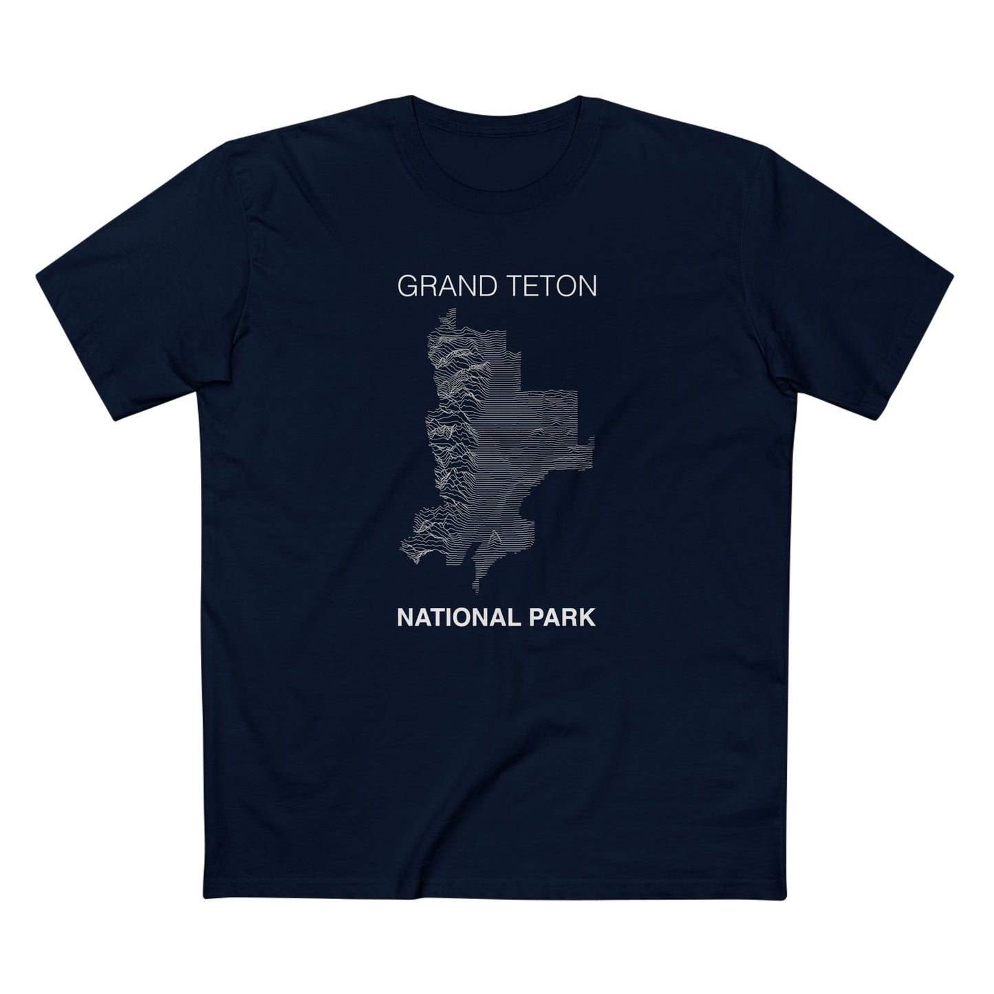 Grand Teton National Park T-Shirt Lines in Navy
