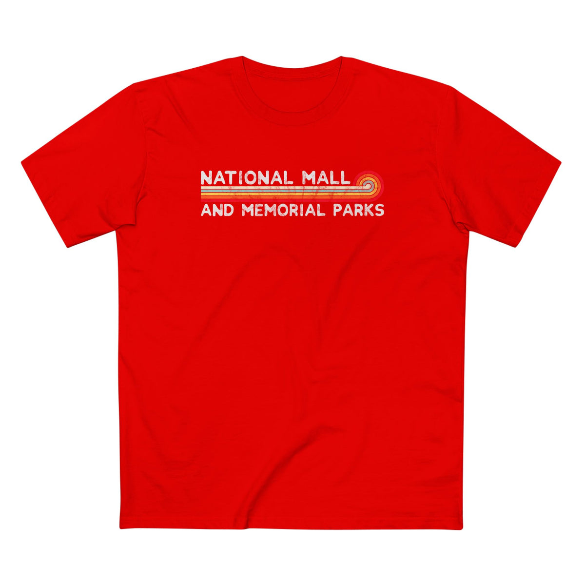 National Mall and Memorial Parks T-Shirt - Vintage Stretched Sunrise in Red
