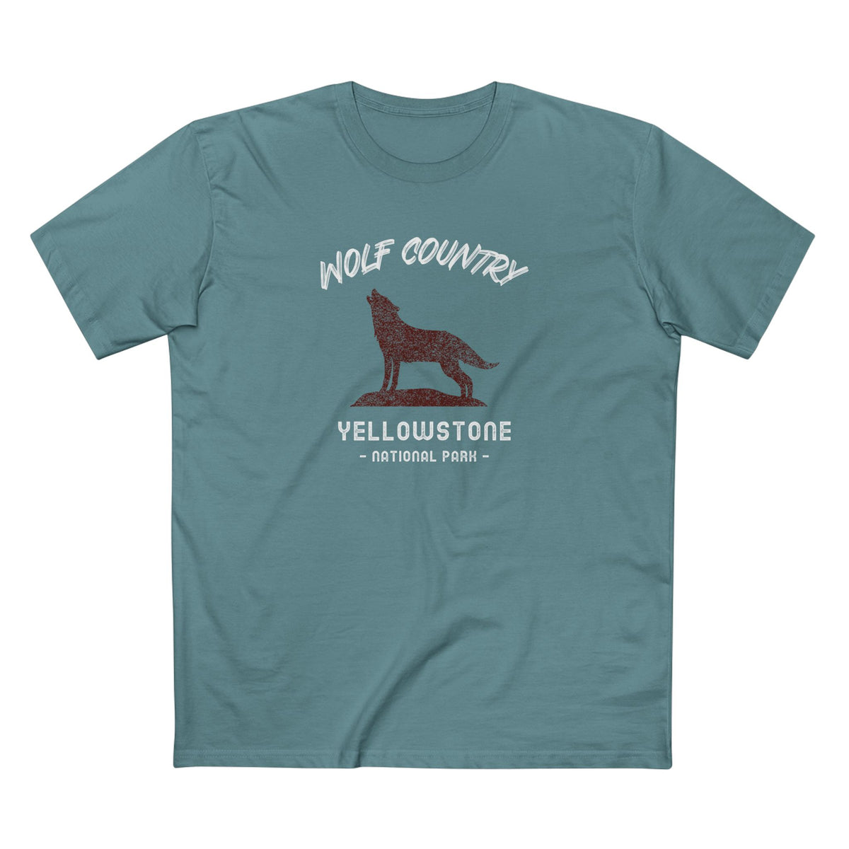 Yellowstone National Park T-Shirt - Wolf Country in Slate Blue