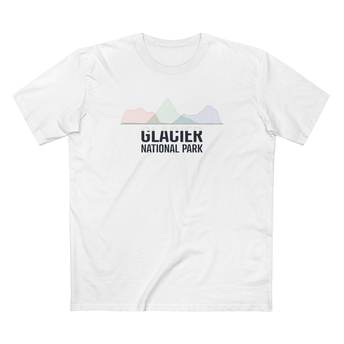 Glacier National Park T-Shirt - Histogram Design in White