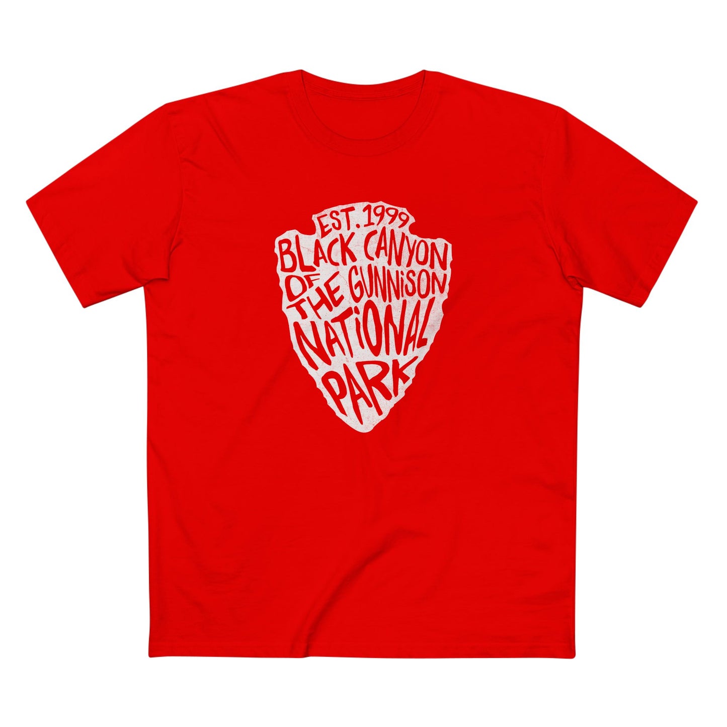 Black Canyon of the Gunnison National Park T-Shirt - Arrowhead Design in Red