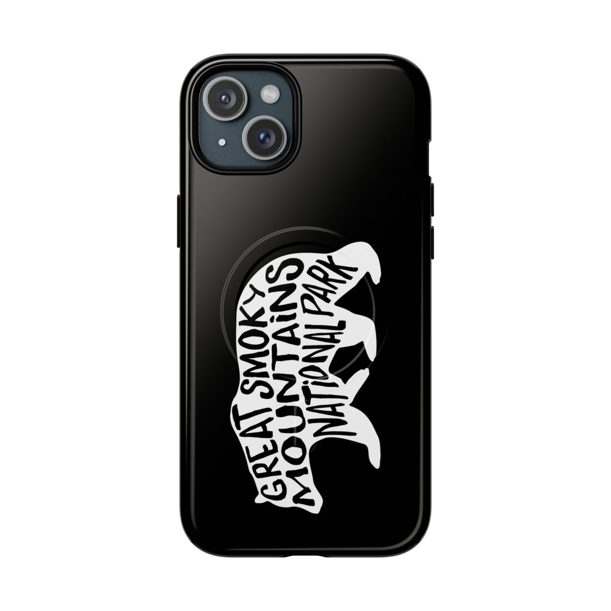Great Smoky Mountains National Park iPhone Case with MagSafe - Black Bear Design
