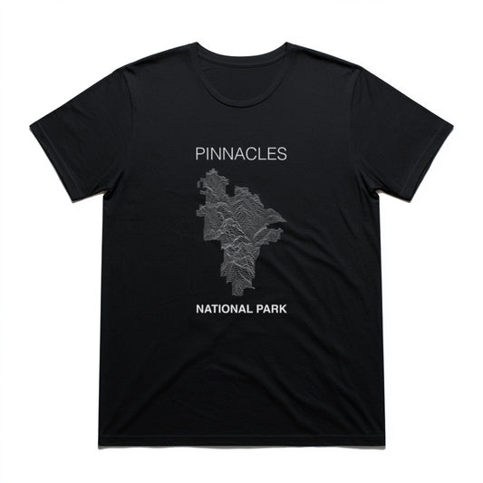 Pinnacles National Park T-Shirt Lines in Black