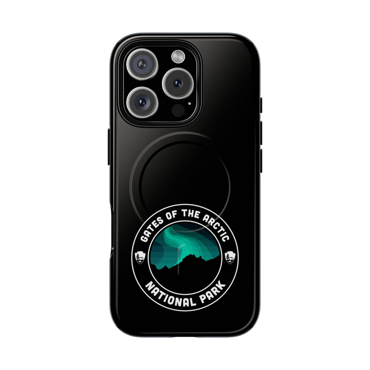Gates of the Arctic National Park iPhone Case with MagSafe - Round Emblem Design