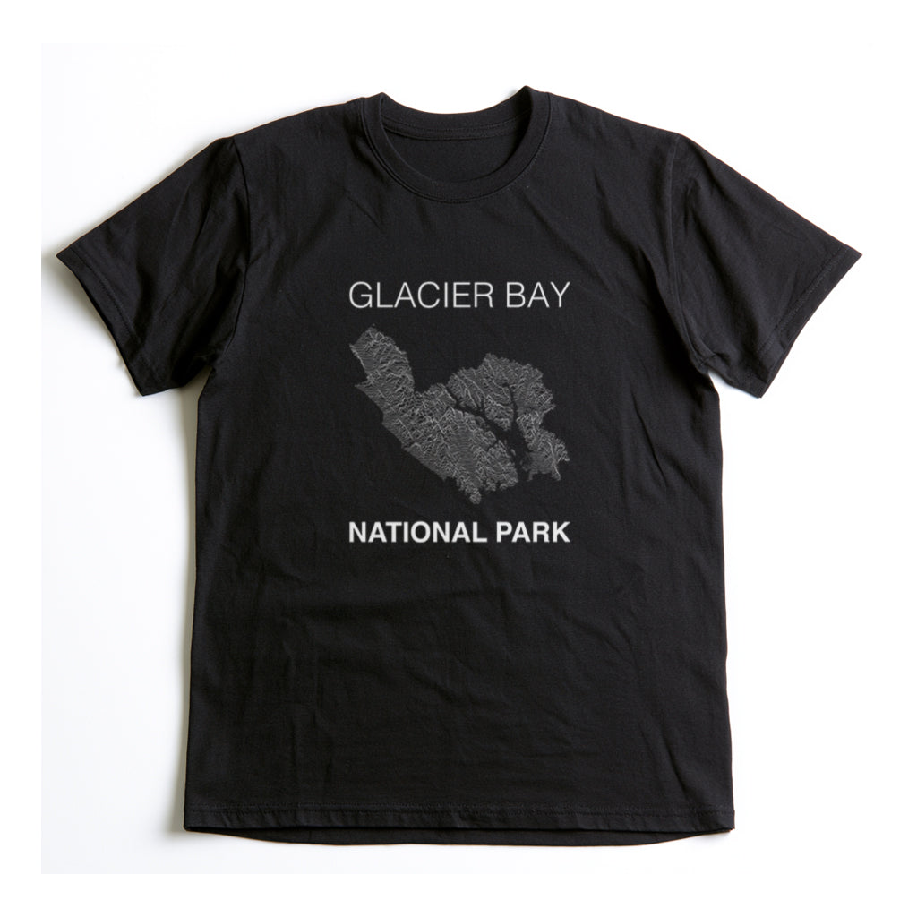 Glacier Bay National Park T-Shirt Lines in Black