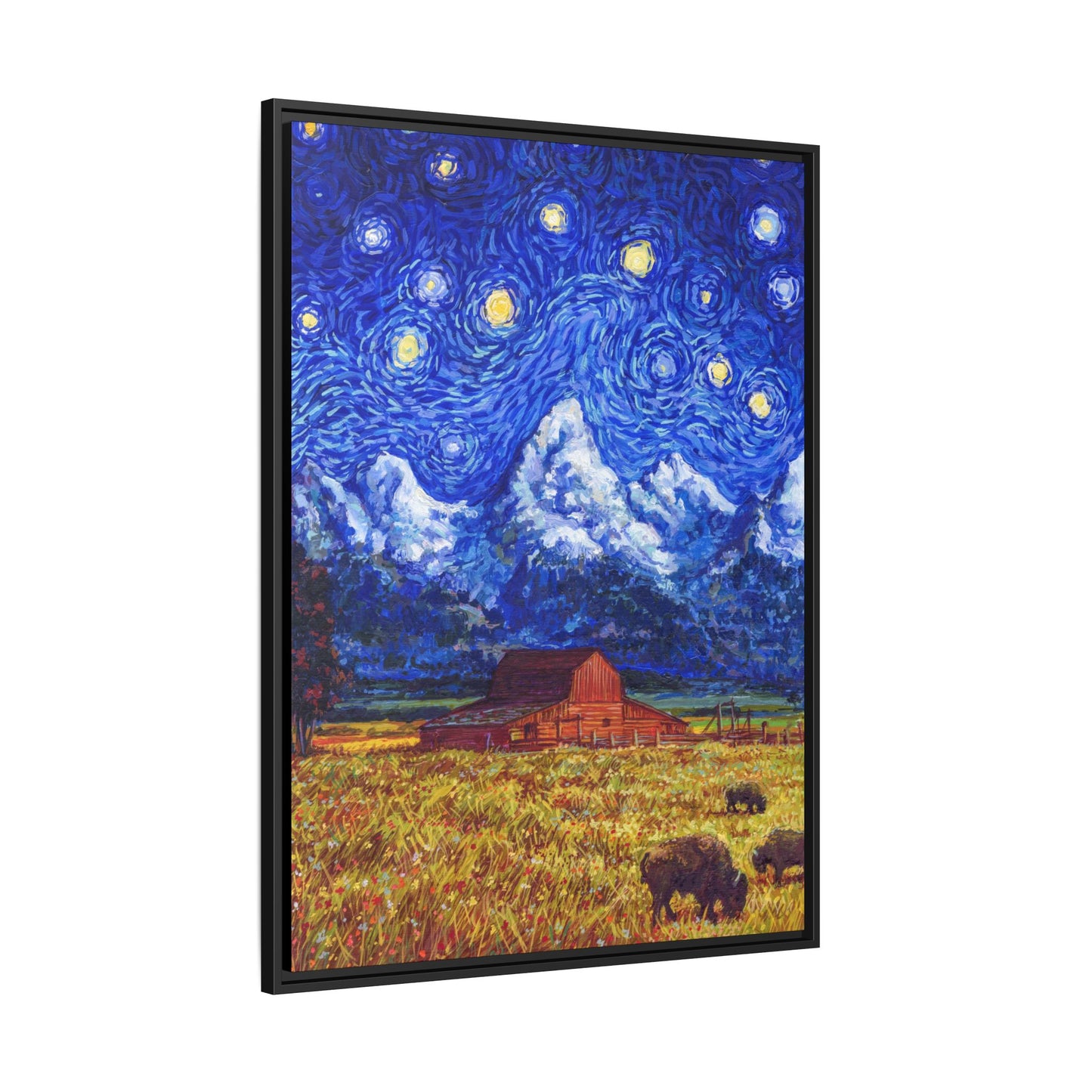 Grand Teton National Park Framed Canvas - The Starry Night