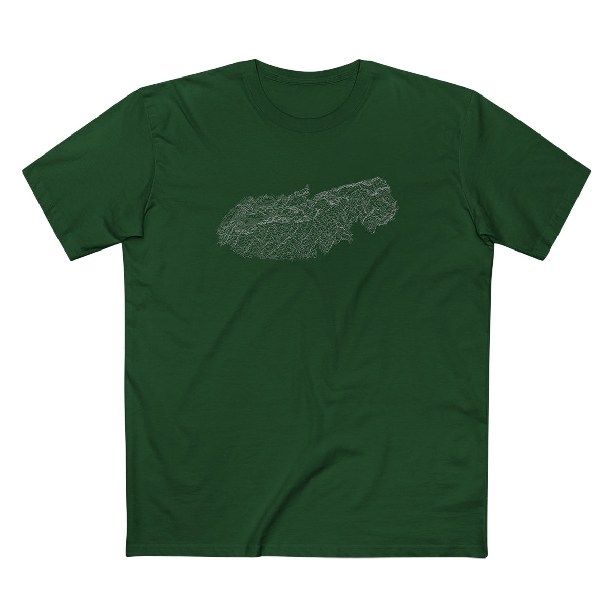 Great Smoky Mountains National Park T-Shirt - Topographical Lines in Forest Green