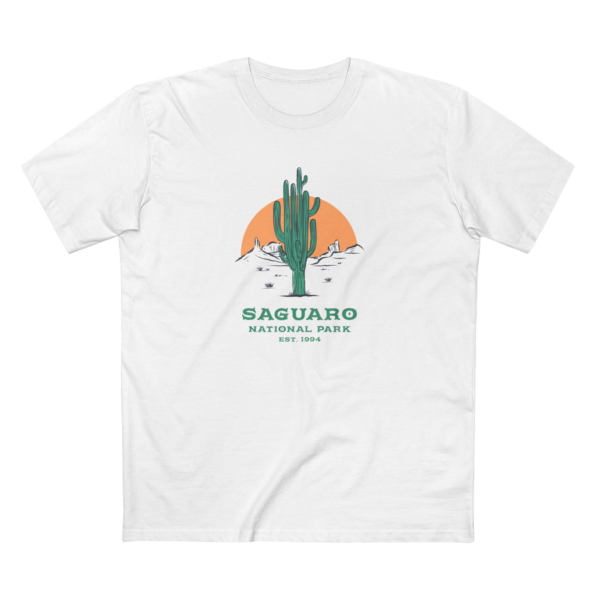 Saguaro National Park T-Shirt - Saguaro Cactus in White