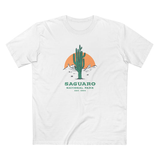 Saguaro National Park T-Shirt - Saguaro Cactus in White