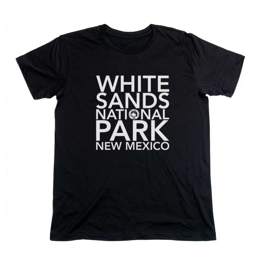 White Sands National Park T-Shirt Block Text in Black