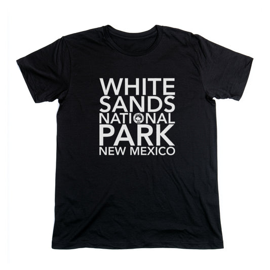 White Sands National Park T-Shirt Block Text in Black