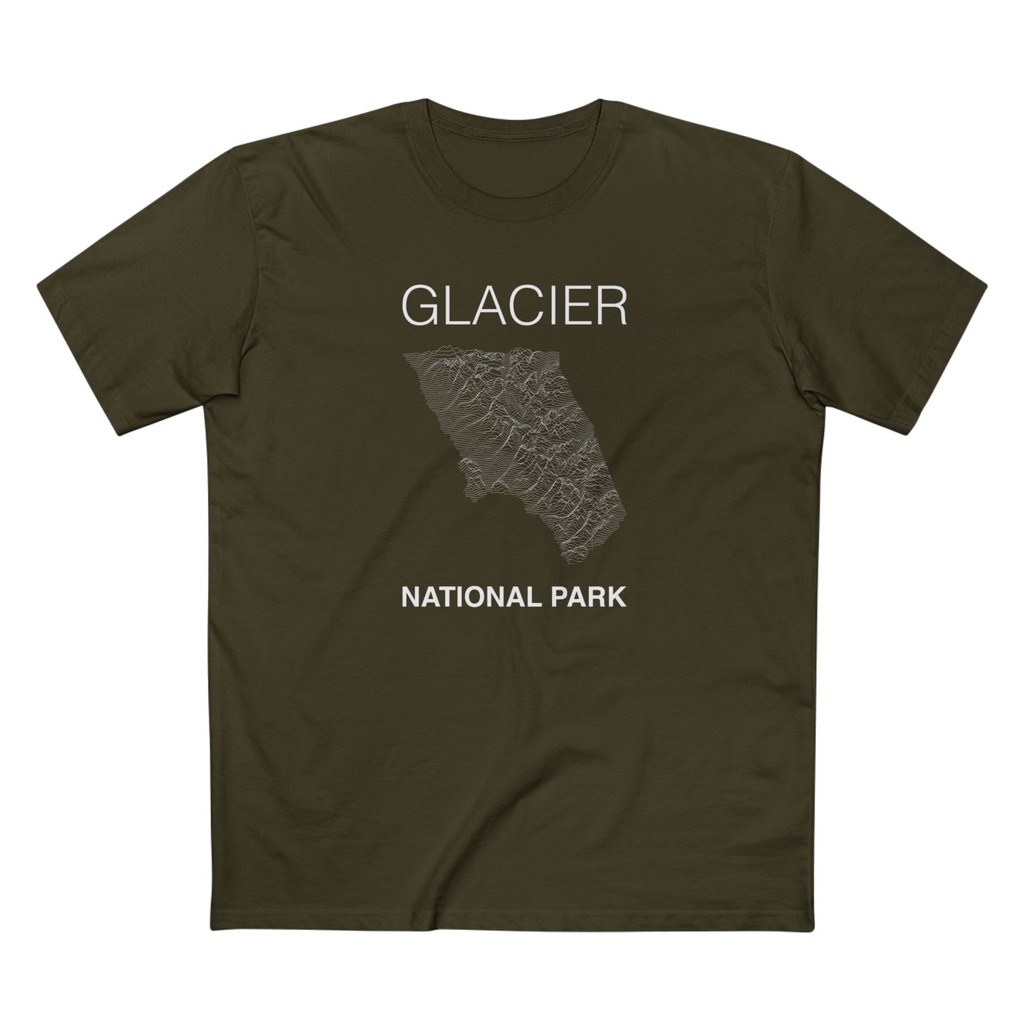 Glacier National Park T-Shirt Lines in Army