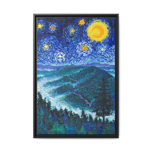 Great Smoky Mountains National Park Framed Canvas - The Starry Night